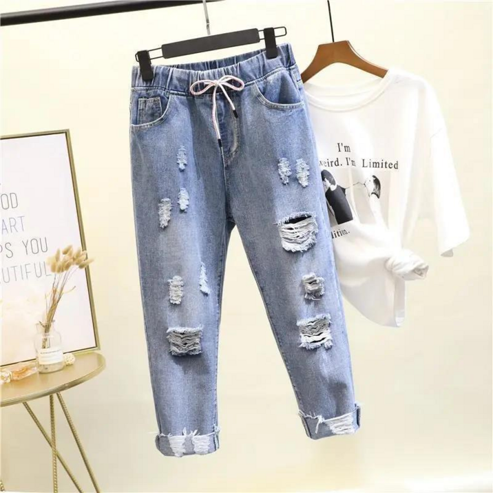 남성용 해짐 팬츠 연청 디스트로이드 데님 바지 와이드 데님 팬츠 캐주얼 빈티지 롱 청바지 데일리룩