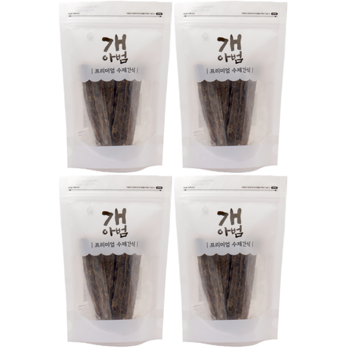 개아범 건강한 강아지수제간식 리얼져키 스틱 4종, 4개, 100g