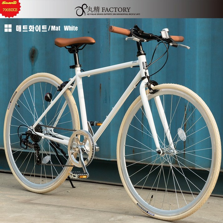 SUWIT 700C 일본 자전거,바이크 스포츠 700C 하이브리드 자전거 경량 로드 출퇴근 시마노변속 산책 입문용 국내무료배송 타이어 700 28c, 화이트/WHIT-SILVER, 1개, 54cm