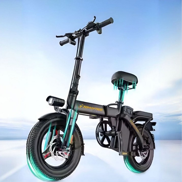 토모프리 접이식 전기 자전거 자토바이 전동 자전거 바이크, 디럭스/3단 속도조절/자동차용 S클래스 배터리, 카본
