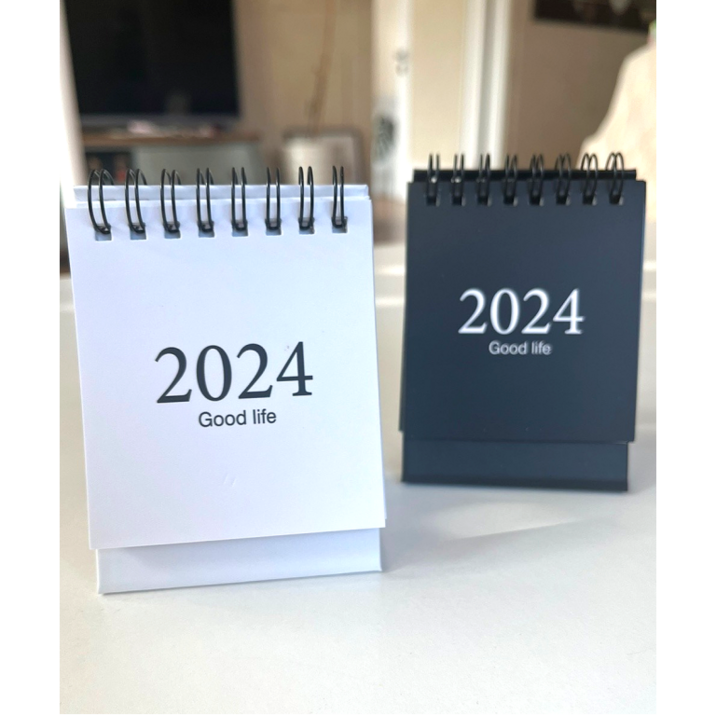 오성상회 1+1 [당일무배] 2024년 미니 탁상용 단색 달력 심플 캘린더 2컬러