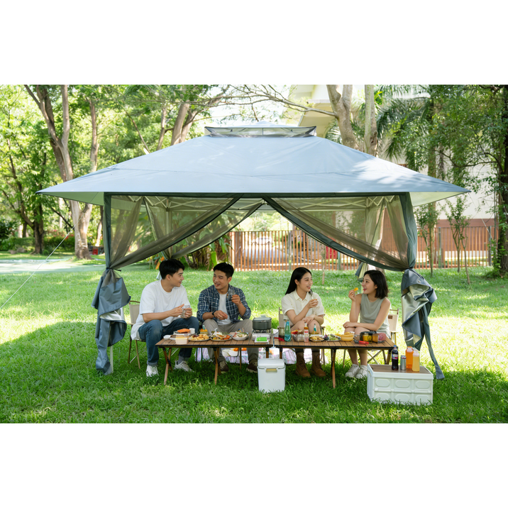 접이식 캐노피 야외 캠핑 천막 행사용 이동식 테라스 바람막이 학교 운동회