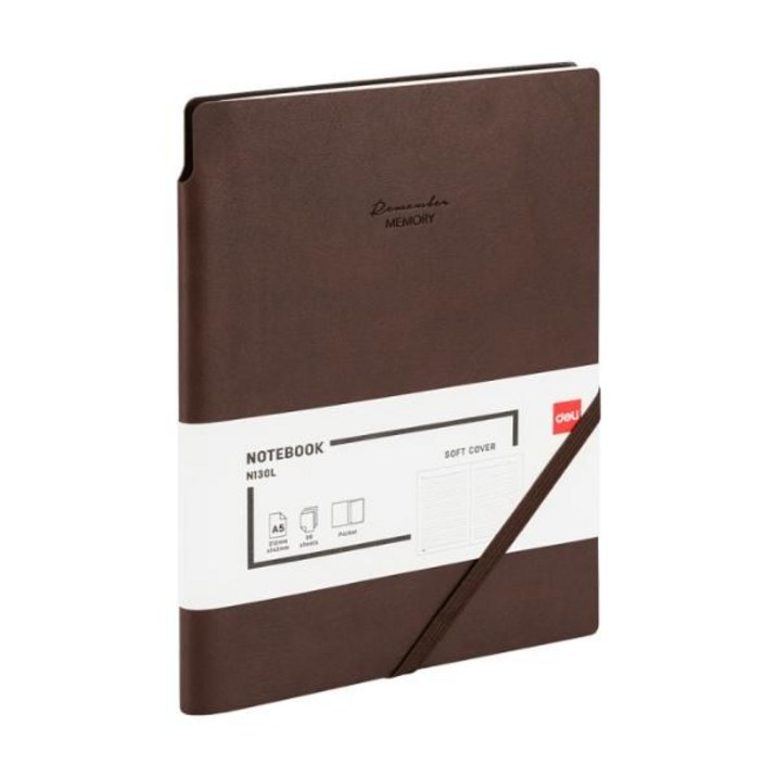 DELI) EN130L 소프트커버 양장다이어리A5(96매) 1권, 브라운