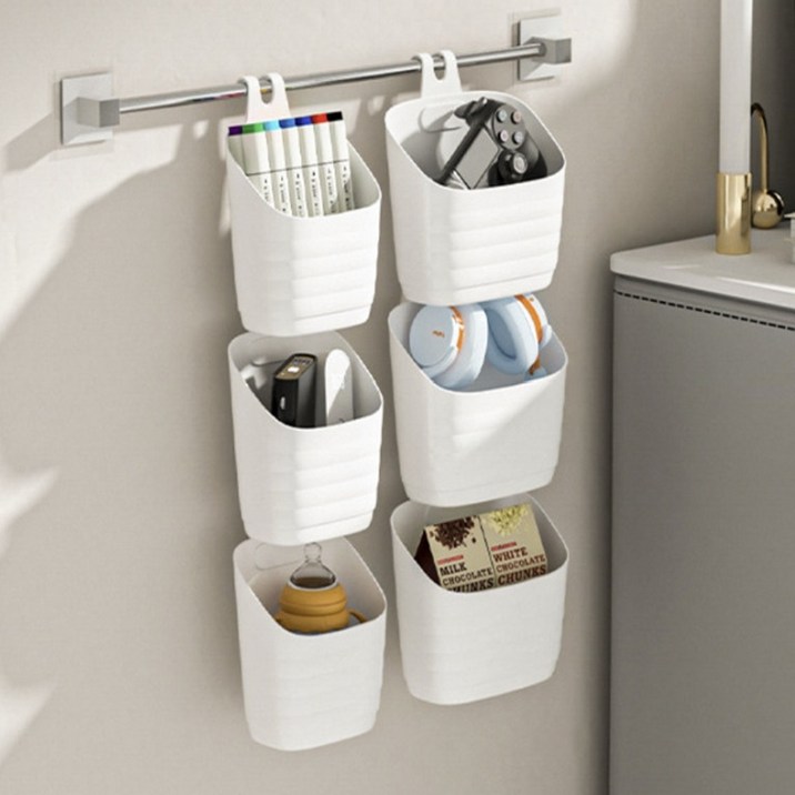 SSF 걸이형 벽걸이 수납함 다용도 정리 보관 바구니, 1개, 벽걸이수납함L