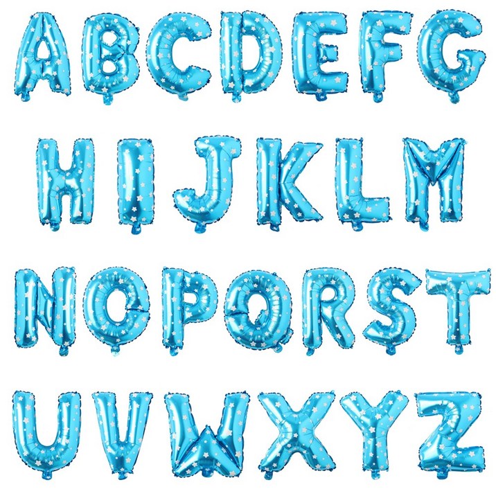 파티짱 알파벳 풍선 (소) 블루 글자 은박 호일