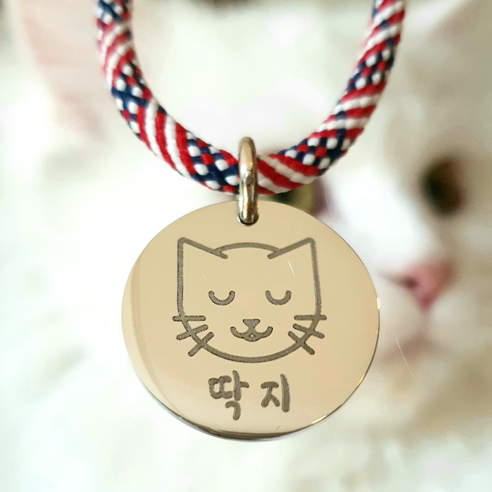 일러스트 써지컬 고양이 이름표 인식표  써지컬 목걸이