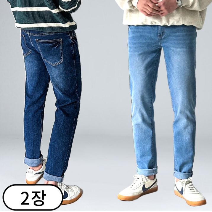 [1+1] 남성용 스판 히든밴딩 청바지 빅사이즈 (3562-2)