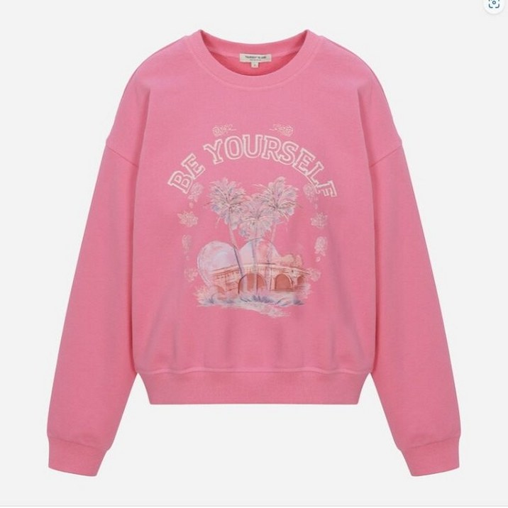 [백화점 정품] 써스데이아일랜드 오버핏 맨투맨 여성 하트 모티브 스웻셔츠