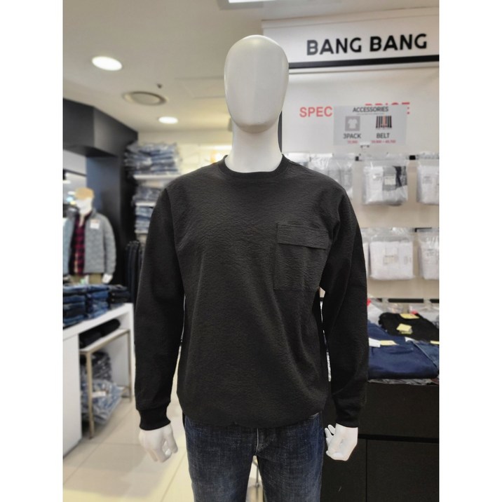 뱅뱅 봄 신상 특가 남녀 공용 신축성 짱폴리 스판 맨투맨 티셔츠