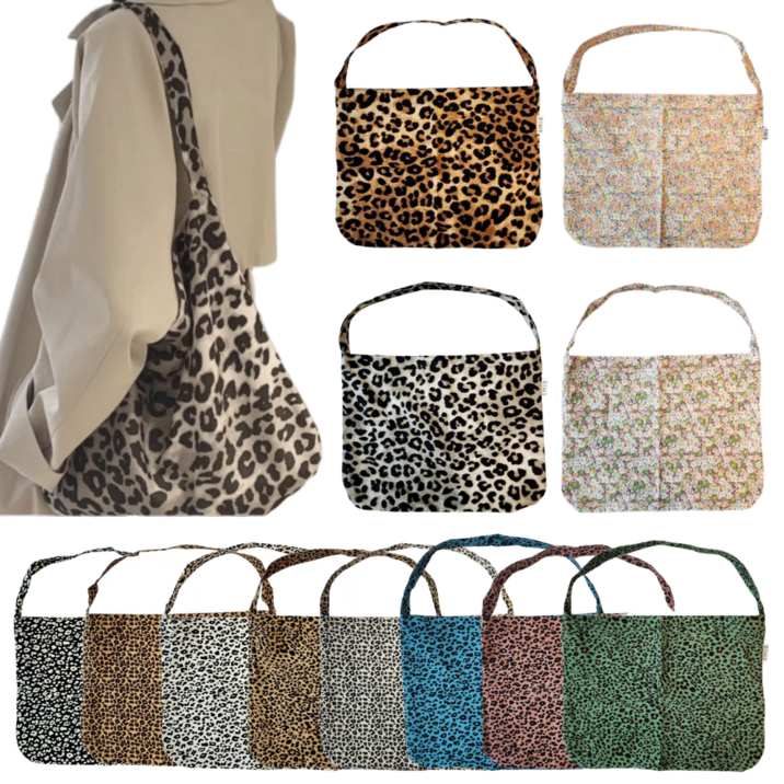 [국내매장정품] 이미스 에코백 레오파드 코듀로이 호피 연예인 가방 (잠금 버클 + 랜덤키링)