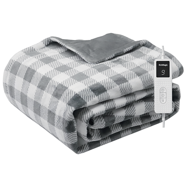 RichMagic 체크 플란넬 전기요 양면 극세사 전기담요 이불 전기매트