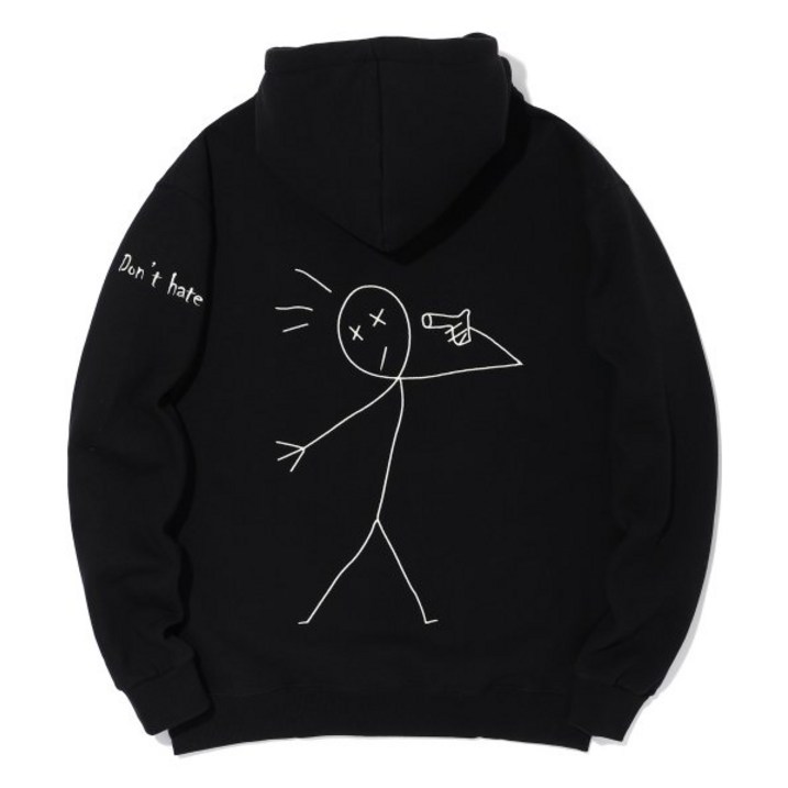 국내매장정품 꼼파뇨 레터링 타투 후드 기모 블랙 Lettering Tattoo hoodblack