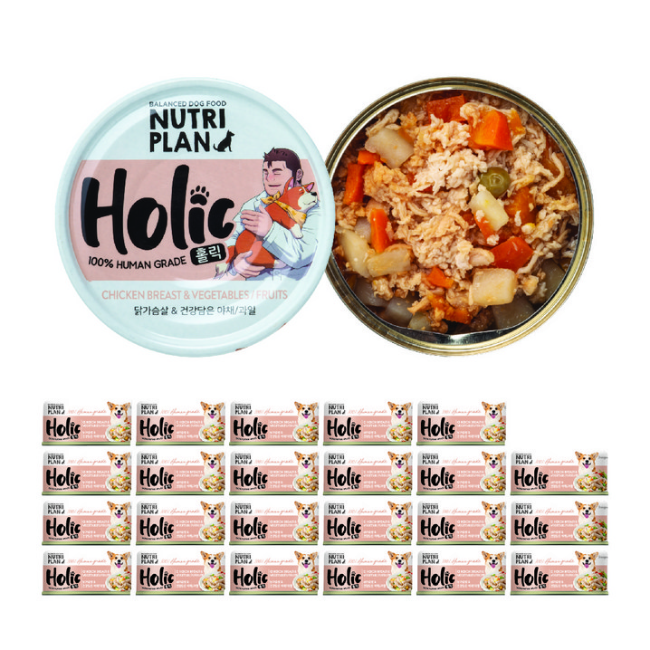 강아지 동원 뉴트리플랜 홀릭 85g, 닭가슴살  야채, 24개