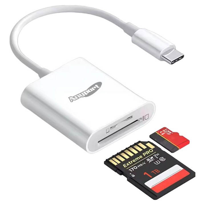 애니포트 C타입 OTG 카드리더기, 1개, 단일색상, APICR30
