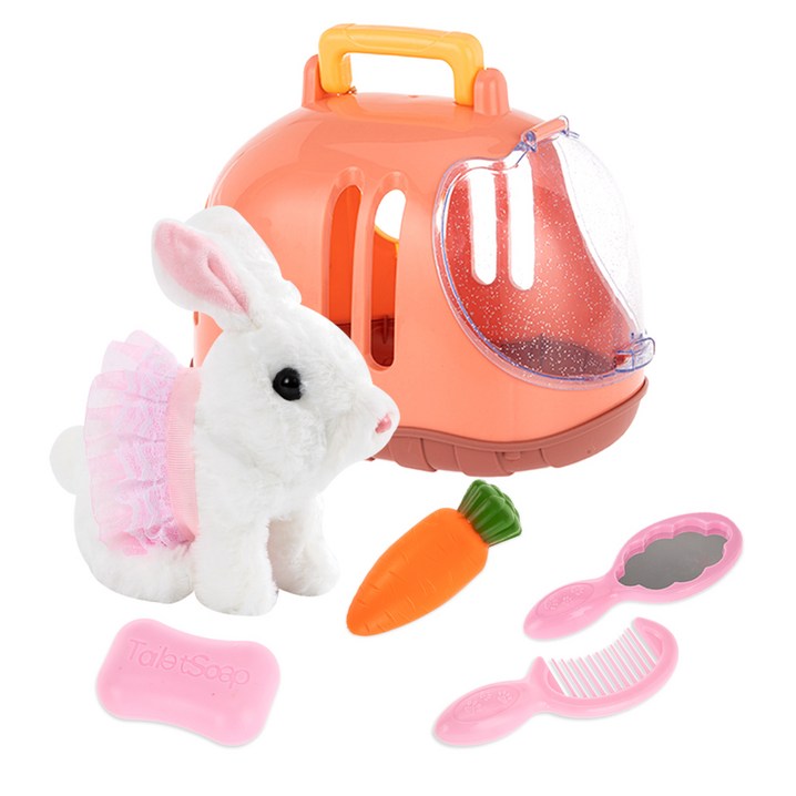 키저스 움직이는 헬로 미니펫 아기토끼 작동동물인형, 18cm, 혼합색상, 1개