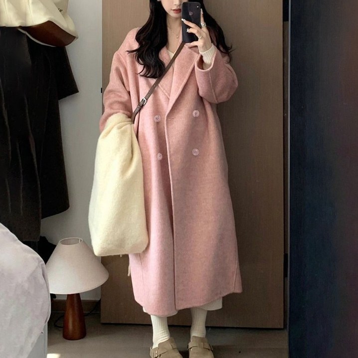 여성 모직코트 도톰한 롱 코트