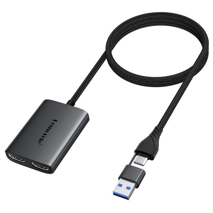 Type CUSB3.0 듀얼 HDMI 어댑터 1080P 60Hz 확장 2가지 다른 화면 타입 CUSB3.0 허브, 그레이, 1개 Type CUSB3.0 듀얼 HDMI 어댑터 1080P 60Hz 확장 2가지 다른 화면 타입 CUSB3.0 허브, 그레이, 1개
