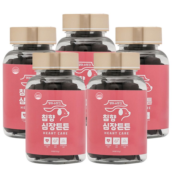 댕이수랏간 강아지 침향 영양제 100g, 99정, 심장간, 5개