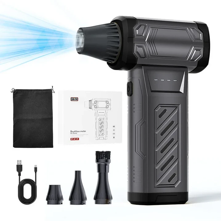 200000 RPM 72 메터초 터보 제트 팬 공기 먼지 떨이 캠핑 자동차 PC 청소 미니 휴대용 충전식 고속 송풍기