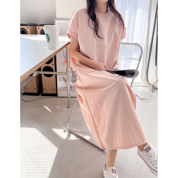 마이쏭 여성 빅사이즈 루즈핏 바스락 윈드아노락롱원피스