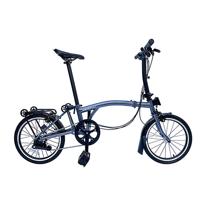 뉴플라이 미니벨로 접이식 자전거 경량 가벼운 폴딩 16인치 트라이폴드 몰리브덴강, 펄 티타늄