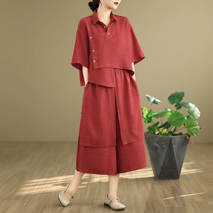 빌리즈빈 여성 카라넥 와이드 고급 투피스 BS106