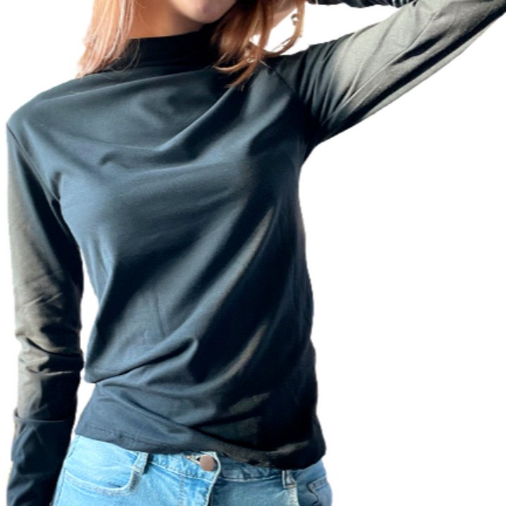 윈썸 가을 겨울 초경량 진짜 부들부들 가벼운 우유 공예 원단의 피치 기모 반목 폴라 심플 하이넥 티셔츠