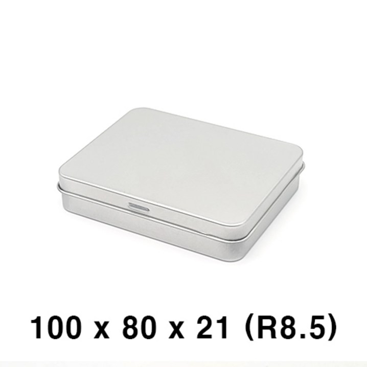 사각 틴케이스 S040 은색흰색 틴케이스,대형 틴케이스, 미니 틴케이스, 원형 틴케이스, 철필통, 원통, 정리함 케이스, 틴케이스 쿠키, 철제 케이스, 흰색, 1개