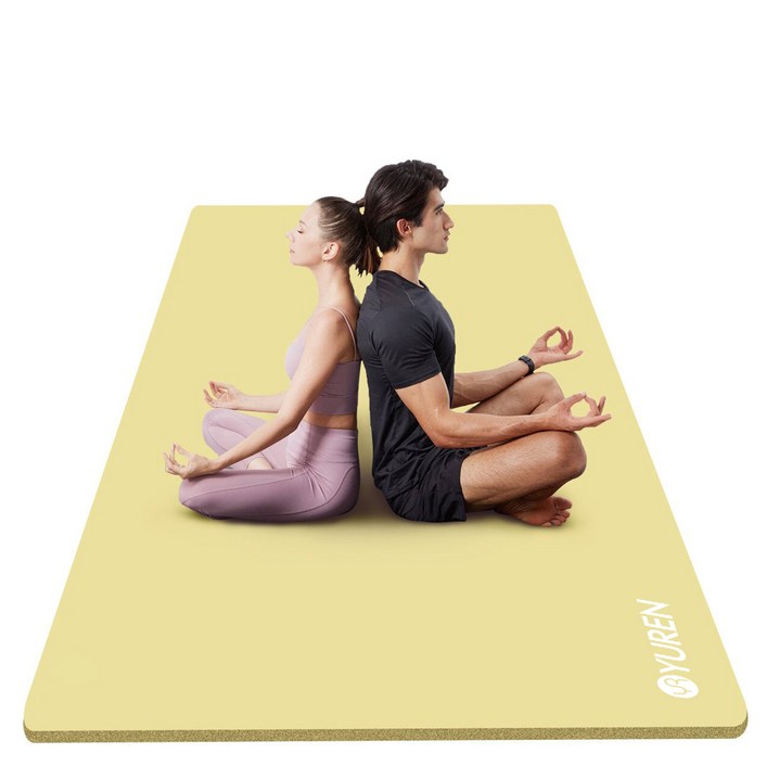 유렌 대형 요가매트 200x130cm 2인용 15mm 운동매트 NBR 광폭 홈트매트