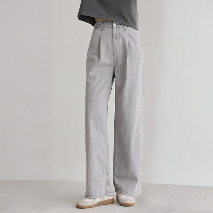 앤드스타일 여성용 롱/기본/숏 기장 썸쿨진 1탄 핀턱 와이드 쿨코튼 데님 팬츠 264417