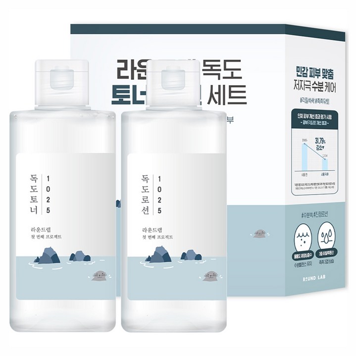 라운드랩 독도 토너 200ml  로션 200ml 세트