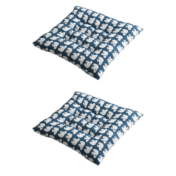 윰스 프린팅 린넨 사각 방석 북극곰 45cmX45cm 2개