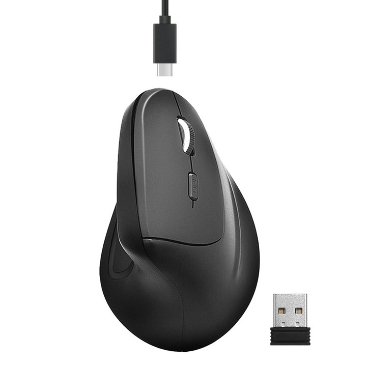 코시 충전식 버티컬 6버튼 2.4GHz DPI 4단계 무선 마우스 M4044WL, M4044WL, 블랙