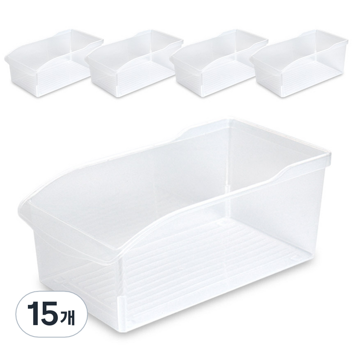 리빙선데이 하프수납 트레이 대, 반투명, 15개