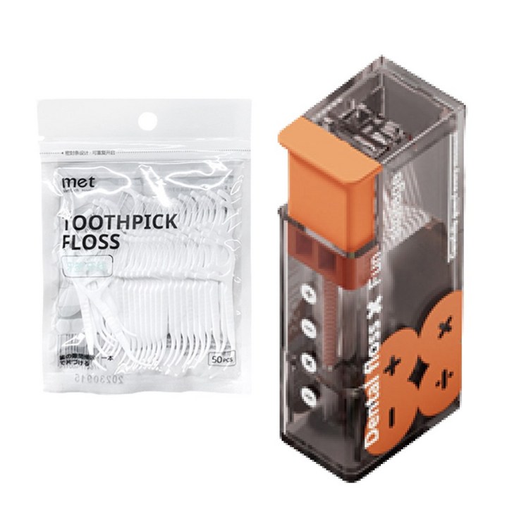 모어스샵 펀플로스 치실 치간칫솔 일회용치실 디스펜서 DentalflossXfun, 1개, 60개입