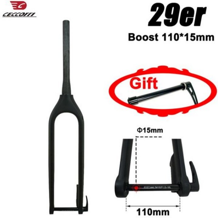 29er 풀 카본 하드 포크, 110x15 및 100x15mm 부스트 포크 가능