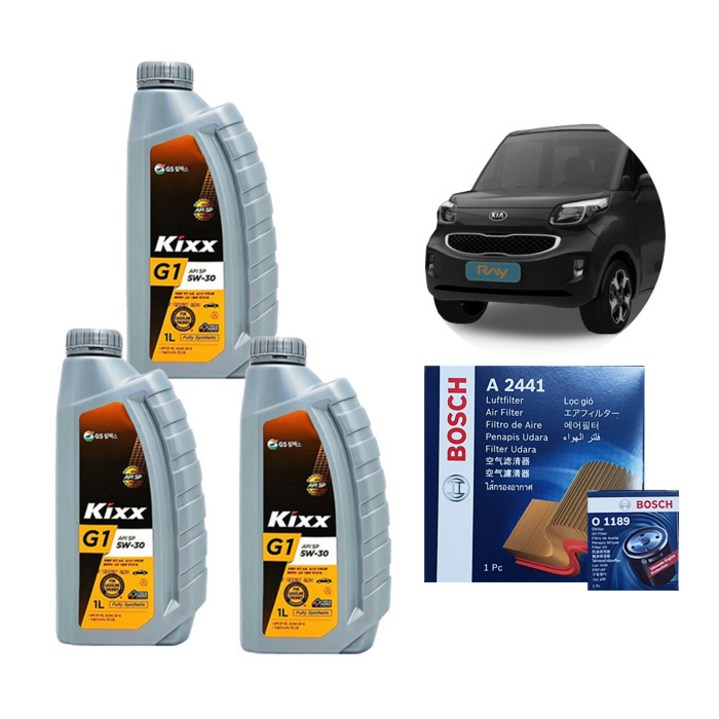 킥스 KIXX G1 5W30 레이 엔진오일에어크리너오일필터 세트