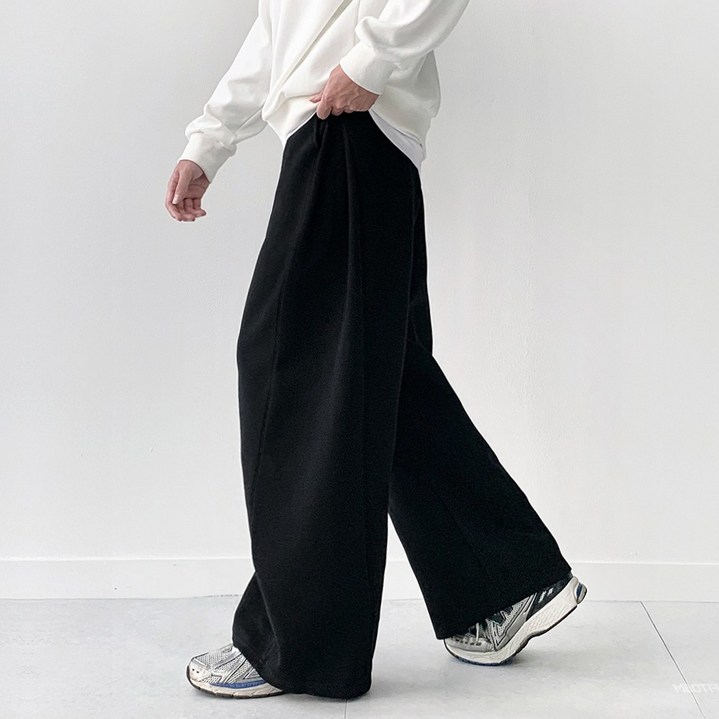 FITOJIM 남자 사이드 핀턱 옆트임 와이드 팬츠 밴딩 츄리닝 트레이닝 바지