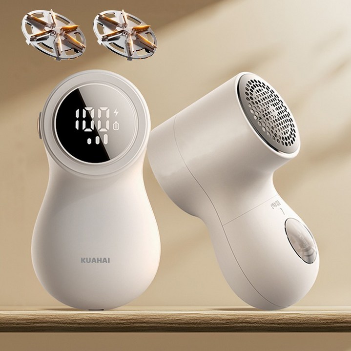 UFORU 6중날 옷 보풀제거기 1위 3단조절힘 LCD디스플레이전기량  휴대용 충전식 보풀제거기 lint remover