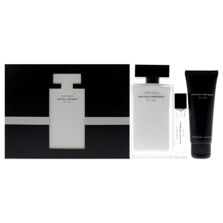 나르시소 로드리게스 퓨어 머스크 3.3oz EDP 스프레이 0.33oz 2.5oz 바디 로션 여성 3pc 선물 세트
