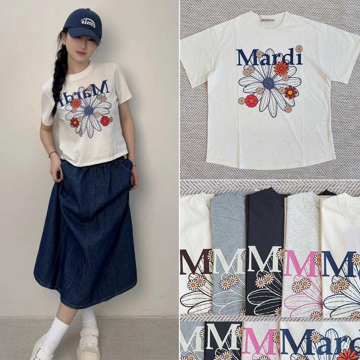 마르디메크르디 반팔 블로썸 플라워 꽃 티셔츠