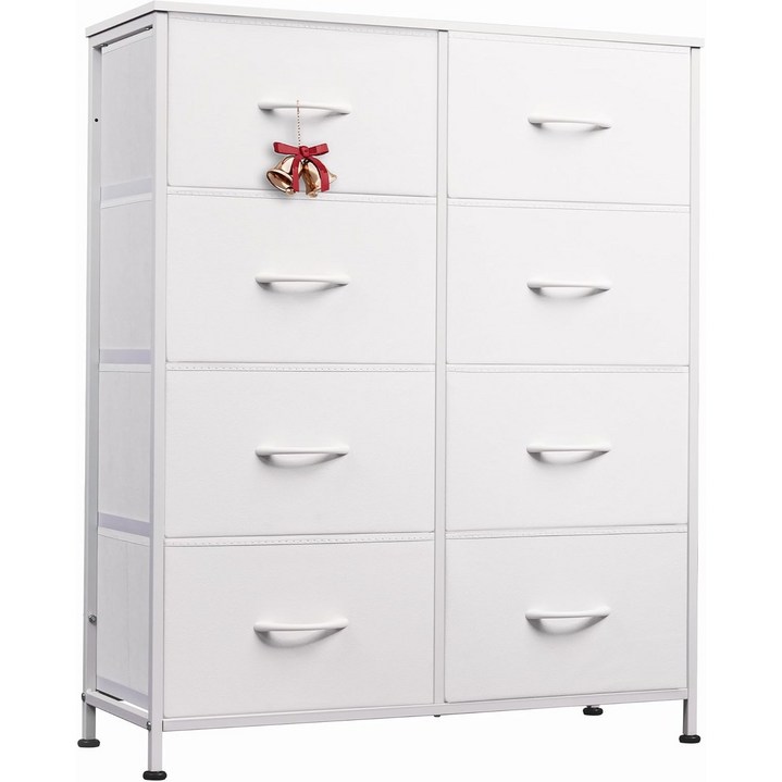 소웰홈 패브릭 4단8문 옷 수납장, 8단, 화이트