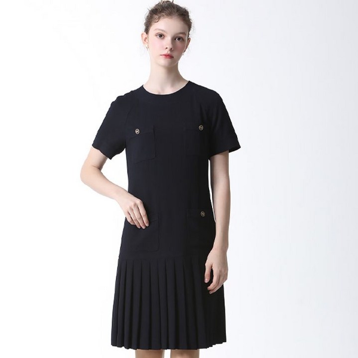 리스트 켓 백 버튼 플리츠 원피스  택가격  328000원