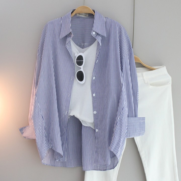 달콩 뮤스트라이프오버핏셔츠 빅사이즈 카라셔츠 남방 긴팔