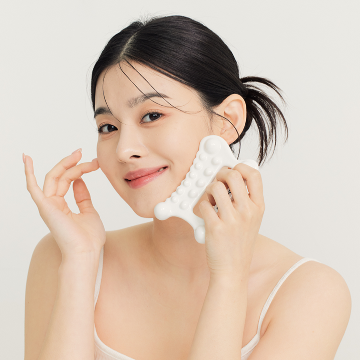 데이코드 세라믹 괄사 마사지 도자기 승모근 두피 바디 얼굴 경락 마사지기, 화이트, 1개