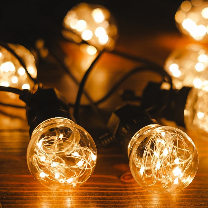 홈트너 크리스마스 트리전구 감성조명 LED 볼큐빅 G50(10구) 전구색