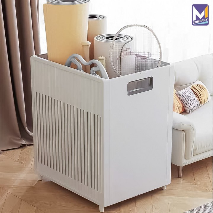 M컴퍼니 접이식 헬스용품 정리대 요가매트 운동기구 정리함 수납장 심플 화이트 [F290-W15p]