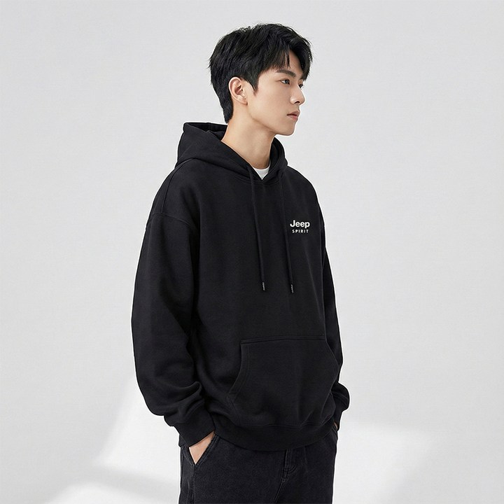 지프스피릿 남녀공용 패셔너블 빅포켓 후드티