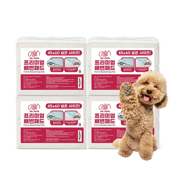 닥터파파 프리미엄 배변패드 20g, 100개입, 4개