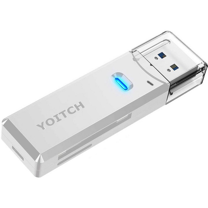 멀티카드리더기 요이치 USB 3.0 SD카드 리더기, YG-CR300, 화이트